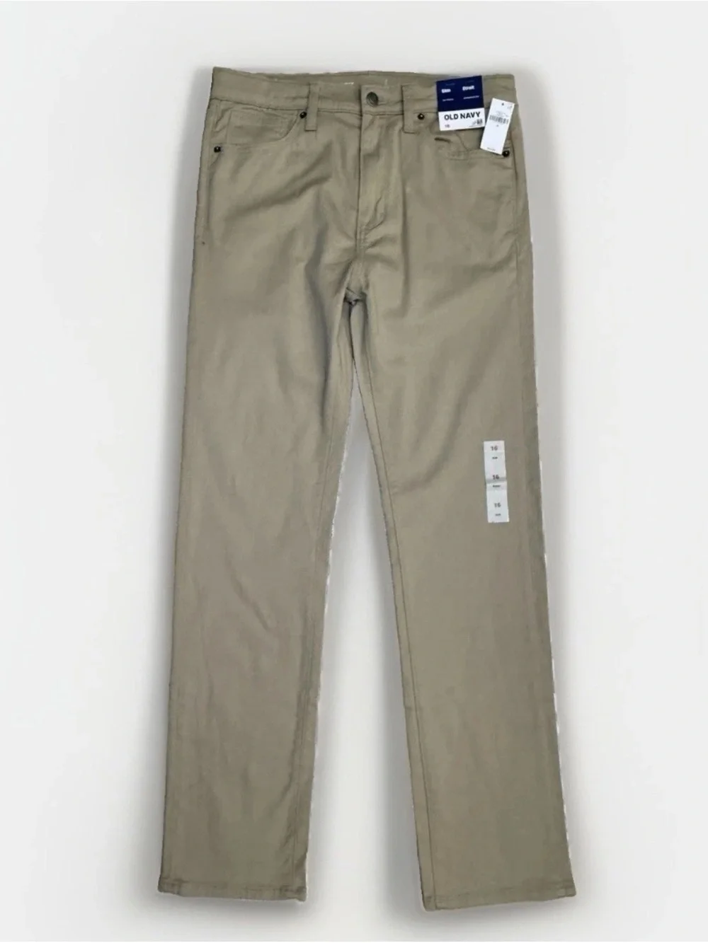 NEW Old Navy Boys Dockers Khaki Pants Sz 16 Slim School Uniform Adj Waist 29x30